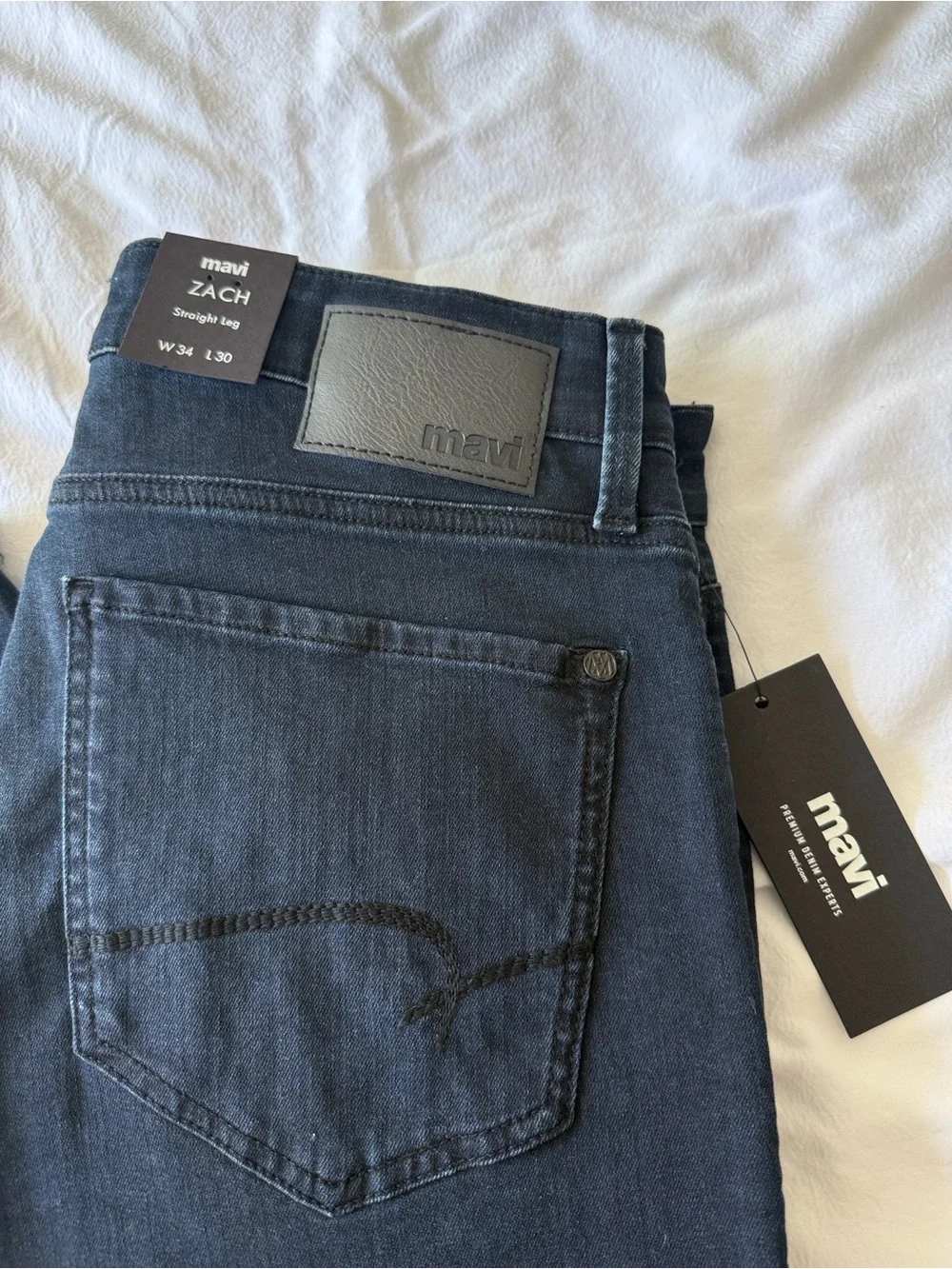 Mavi Zach Straight Leg Jeans in Dark Blue